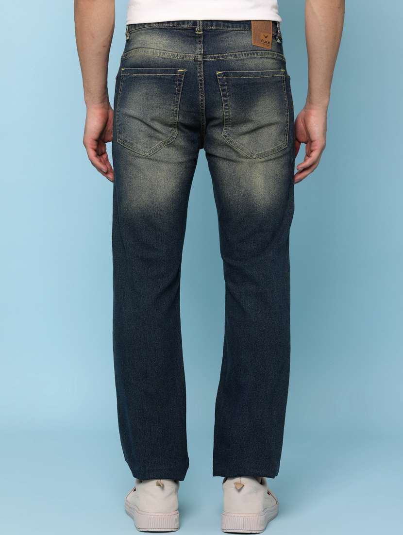 men washed mid rise full length straight jeans - 22268516 -  Standard Image - 3