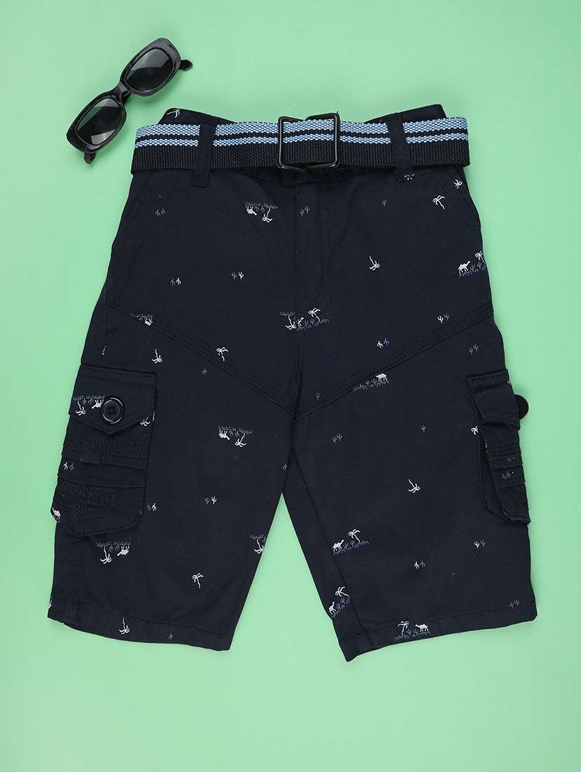 boys printed mid rise cargo shorts