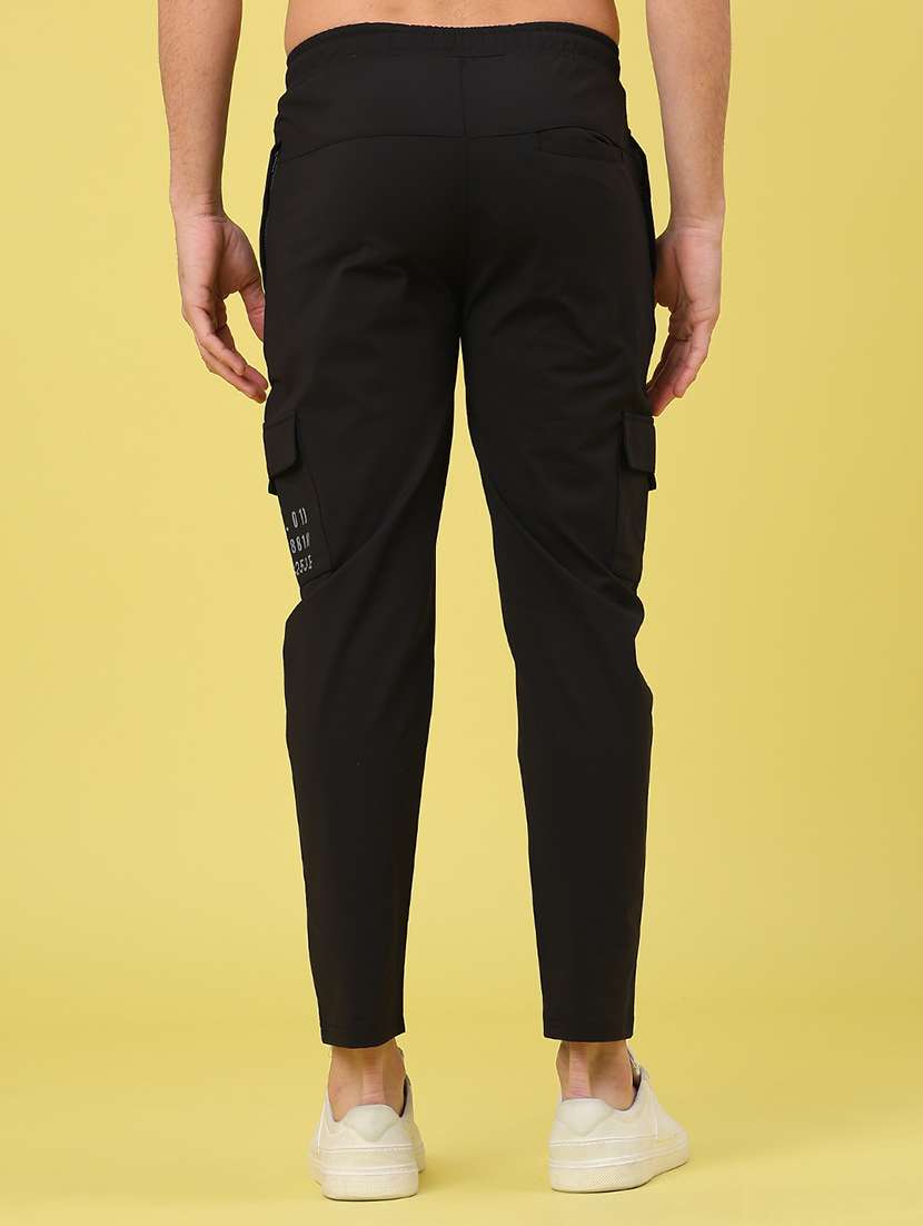 men solid mid rise regular fit cargo  - 22268581 -  Standard Image - 3