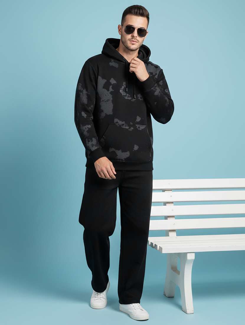 men printed long sleeve hooded sweatshirt - 22268643 -  Standard Image - 3