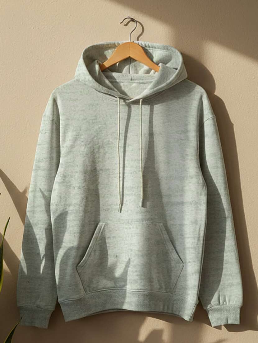 men solid long sleeve hooded sweatshirt - 22268649 -  Standard Image - 3