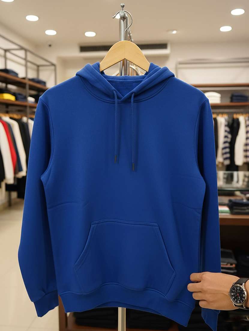 men solid long sleeve hooded sweatshirt - 22268654 -  Standard Image - 3