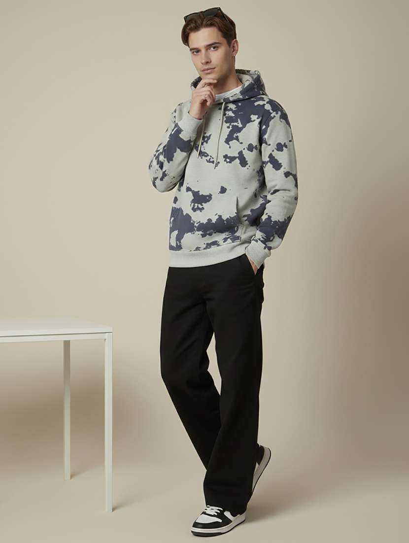 men printed long sleeve hooded sweatshirt - 22268670 -  Standard Image - 3