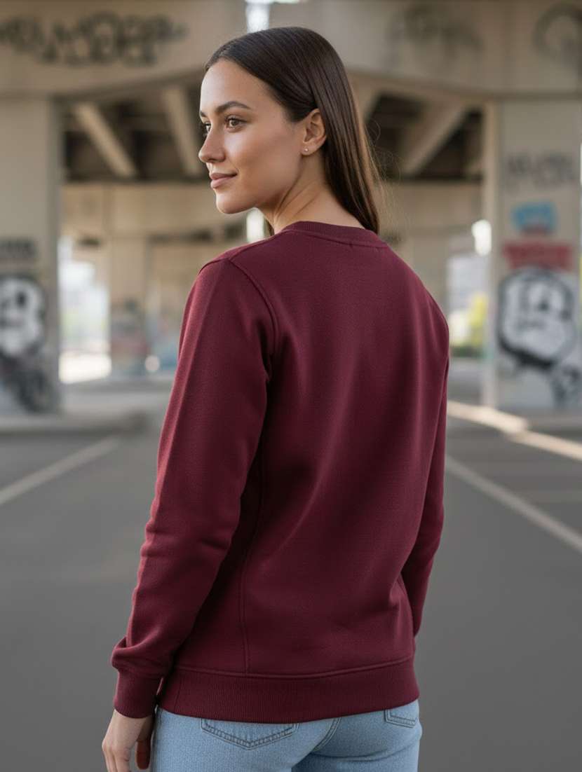 women solid long sleeve sweatshirt - 22268677 -  Standard Image - 3