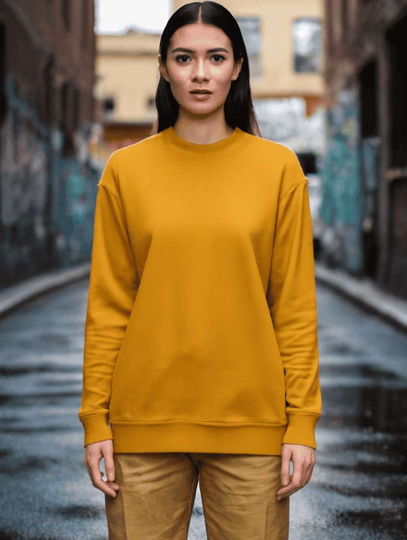 women solid long sleeve sweatshirt