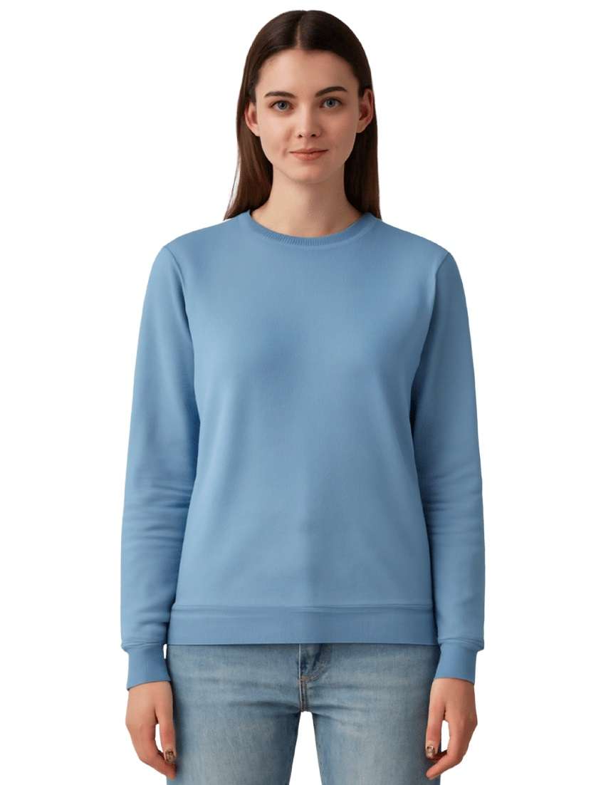 women solid long sleeve sweatshirt