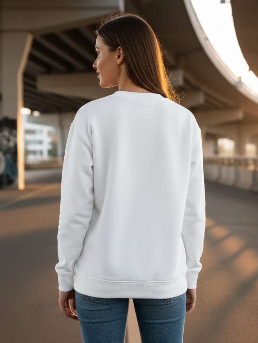 women solid long sleeve sweatshirt - 22268681 -  Standard Image - 3