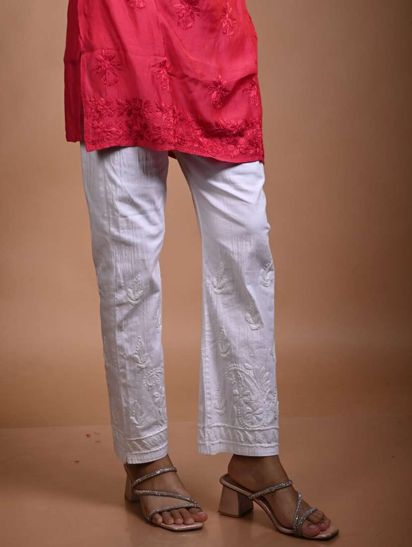 women long sleeve straight chikankari kurti - 22268748 -  Standard Image - 3