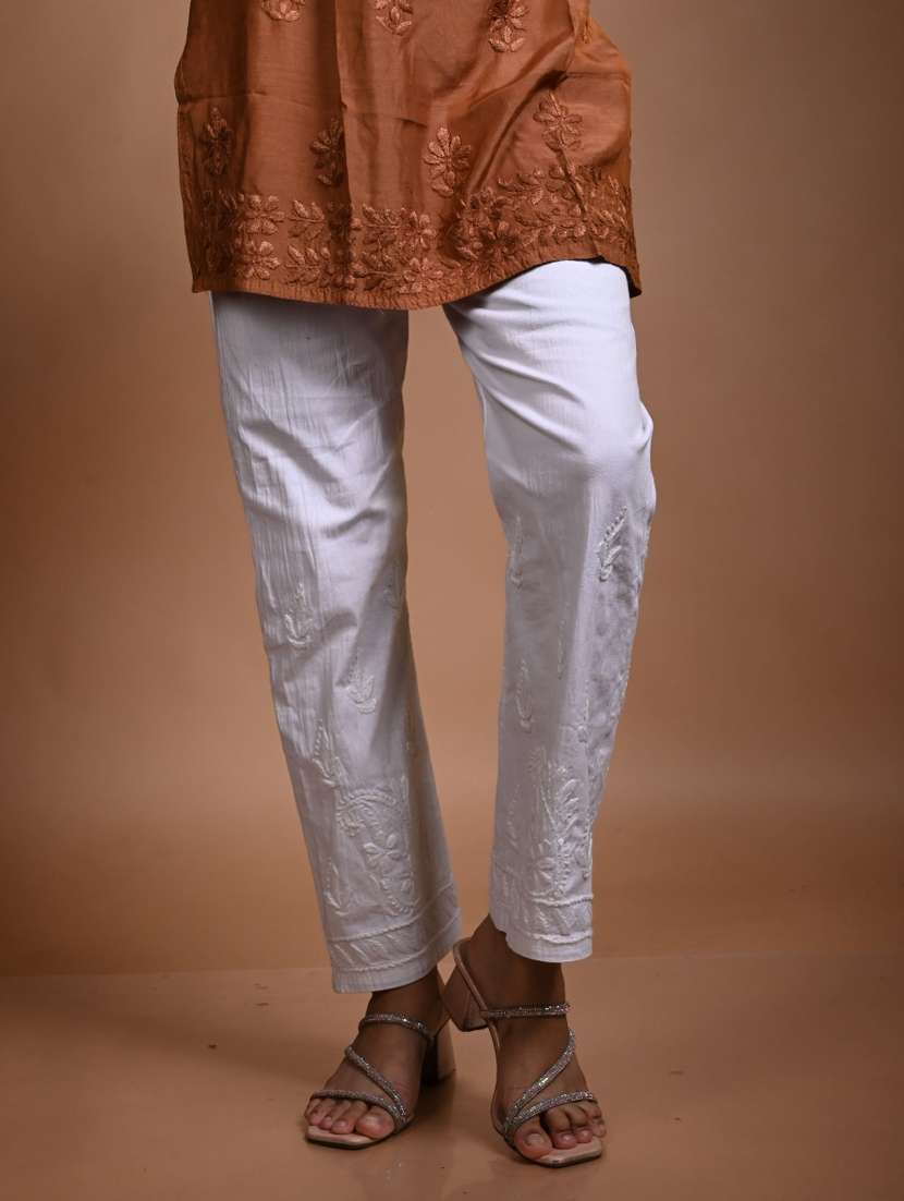 women long sleeve straight chikankari kurti - 22268750 -  Standard Image - 3