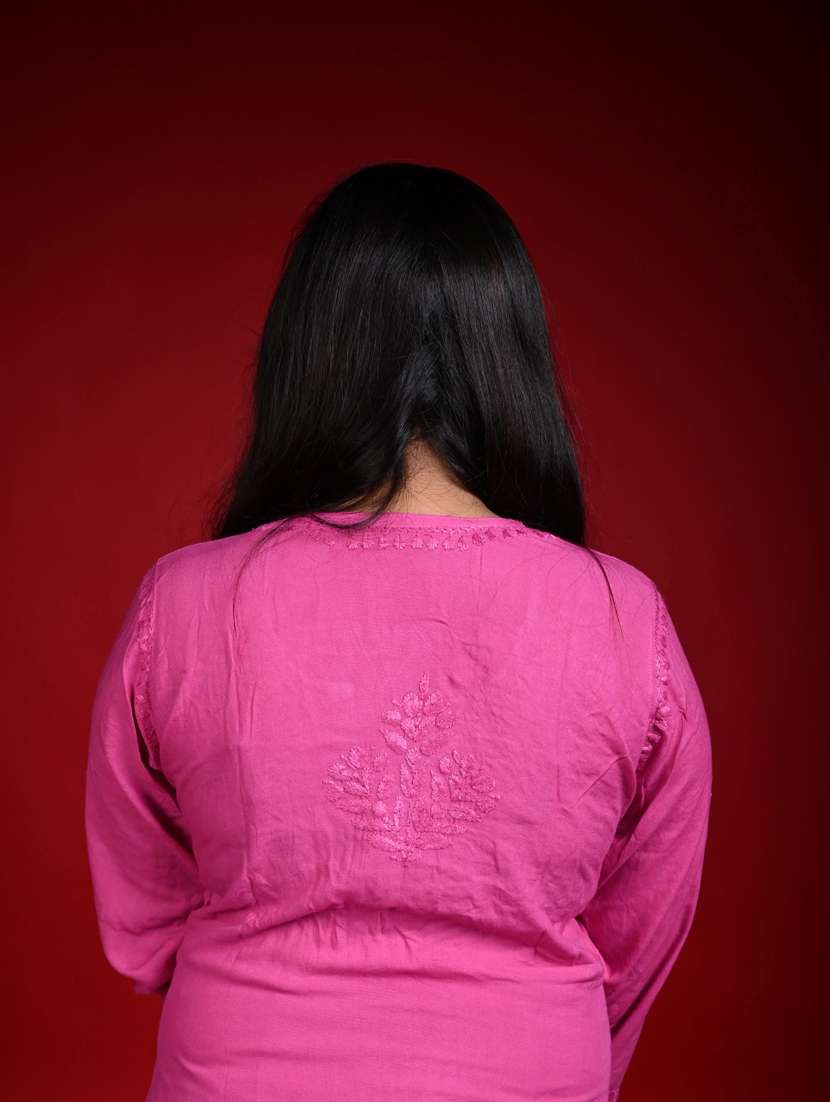 women solid with work long sleeve kurta palazzo set - 22268779 -  Standard Image - 5