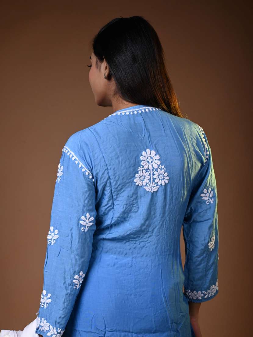 women solid with work long sleeve kurta pant set - 22268821 -  Standard Image - 5