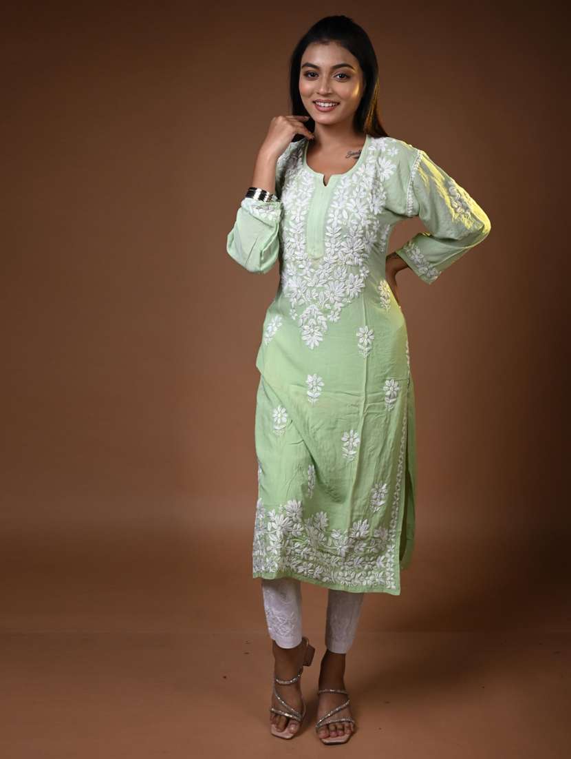 women ombre long sleeve kurta pant set