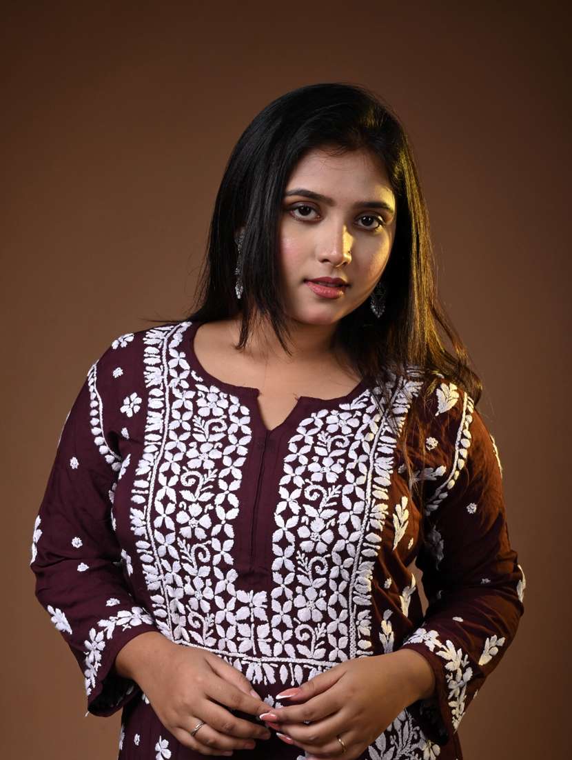 women solid with work long sleeve kurta pant set - 22268829 -  Standard Image - 3