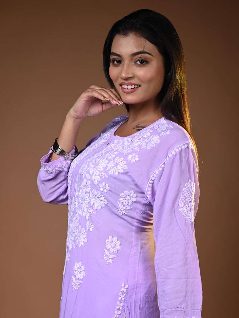 women solid with work long sleeve kurta pant set - 22268830 -  Standard Image - 3