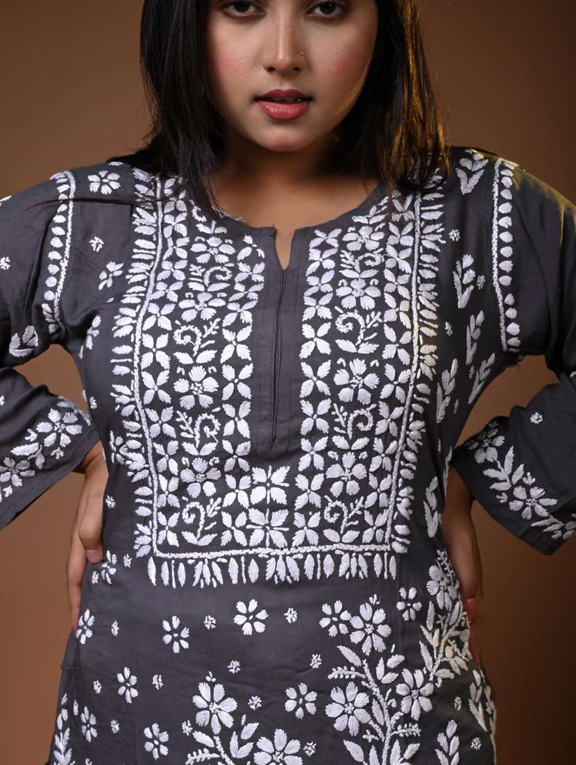 women solid with work long sleeve kurta pant set - 22268831 -  Standard Image - 3