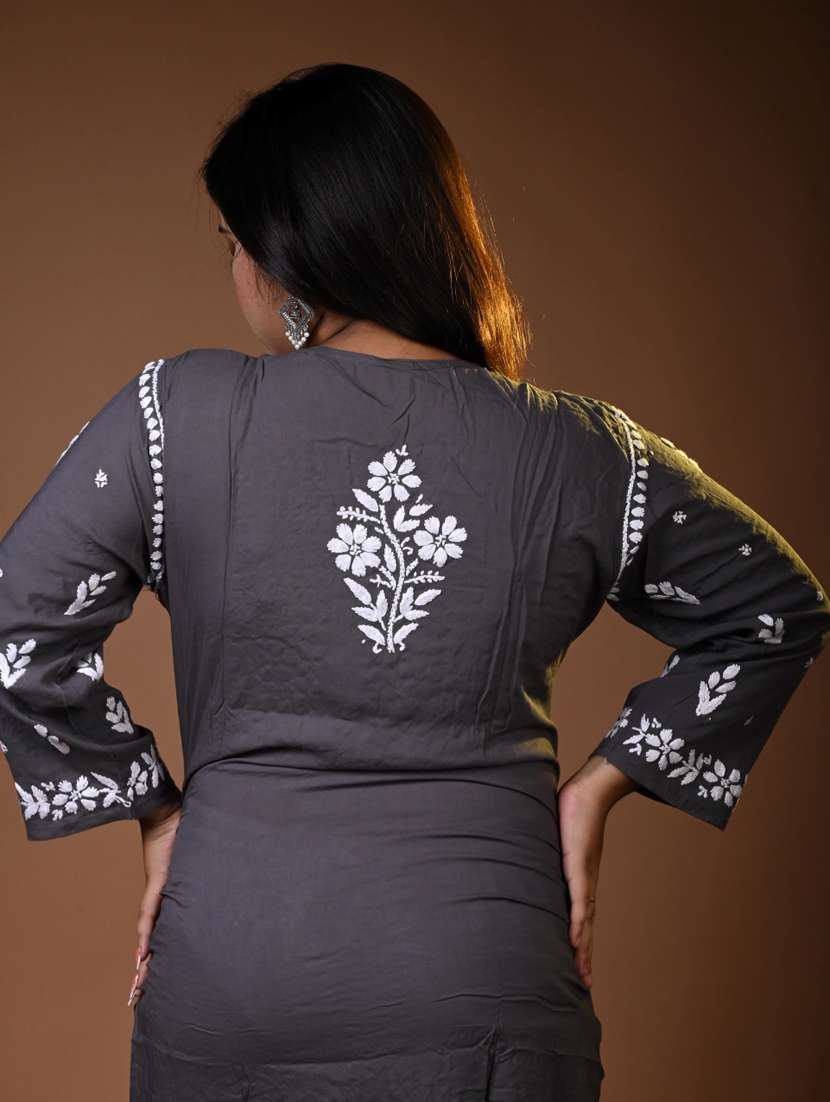 women solid with work long sleeve kurta pant set - 22268831 -  Standard Image - 5