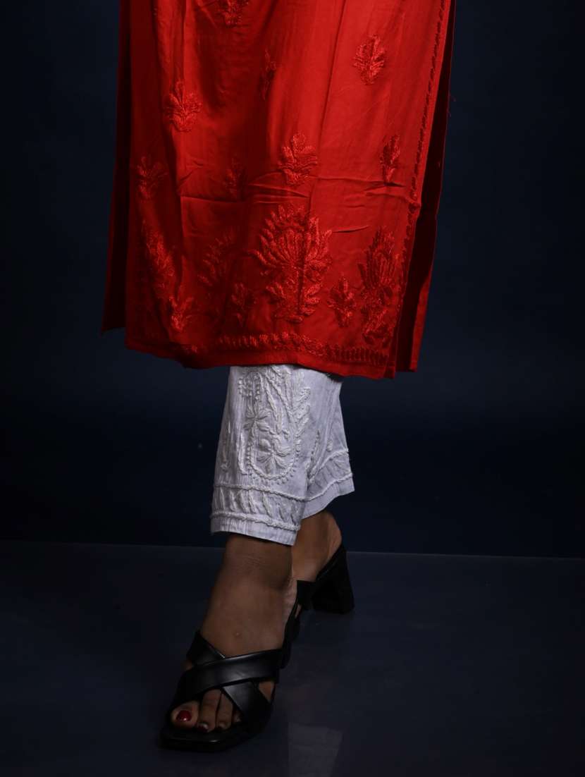 women solid with work long sleeve kurta pant set - 22268863 -  Standard Image - 3