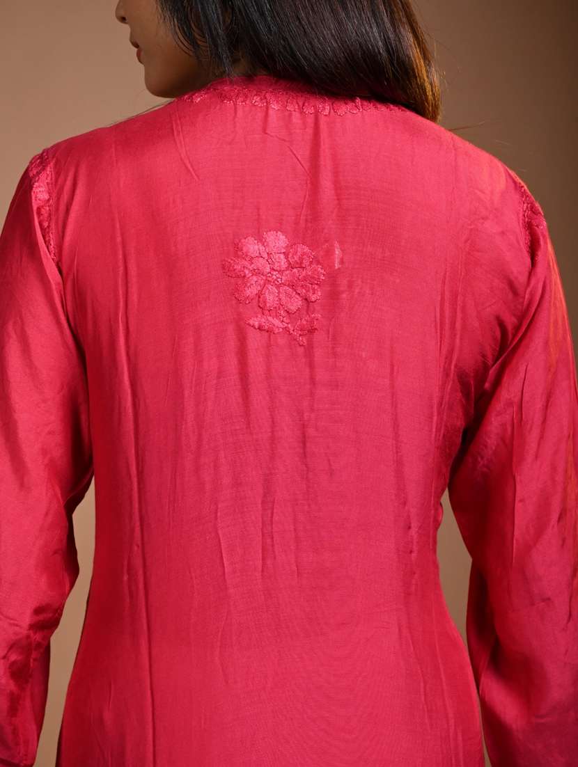 women solid with work long sleeve kurta pant set - 22268878 -  Standard Image - 5