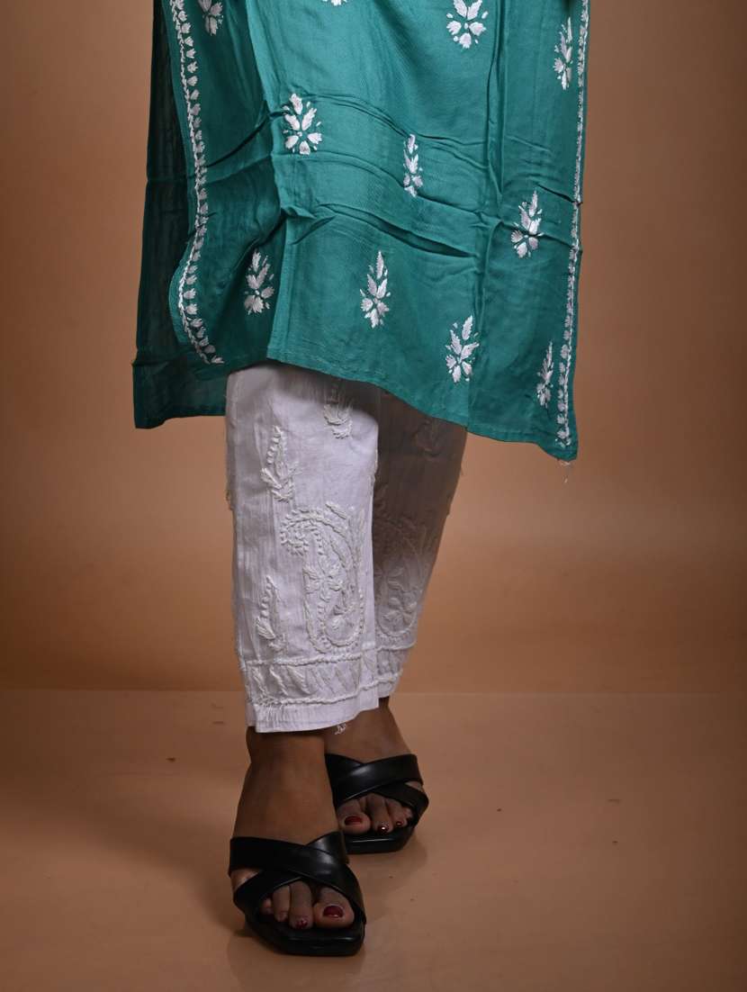 women solid with work long sleeve kurta pant set - 22268879 -  Standard Image - 3