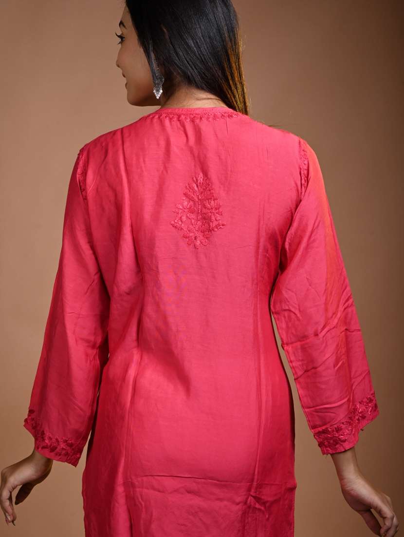 women solid with work long sleeve kurta pant set - 22268886 -  Standard Image - 3