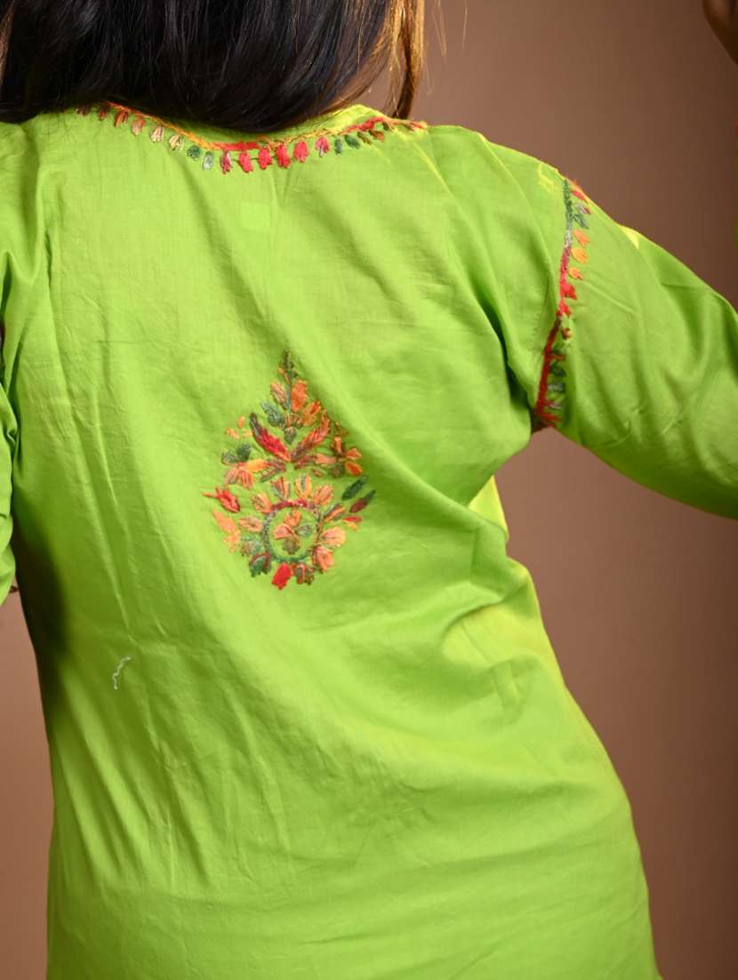 women solid with work long sleeve kurta pant set - 22268887 -  Standard Image - 5