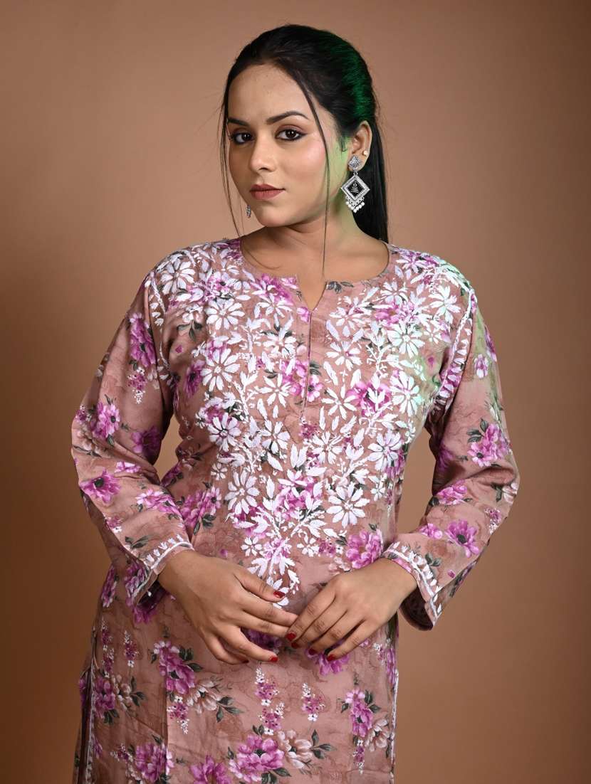 women floral long sleeve kurta pant set - 22268901 -  Standard Image - 3