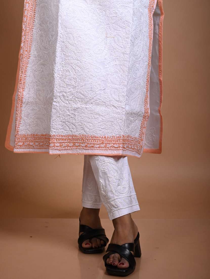 women solid with work long sleeve kurta pant set - 22268905 -  Standard Image - 3