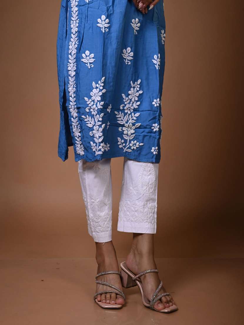 women solid with work long sleeve kurta pant with dupatta set - 22268928 -  Standard Image - 3