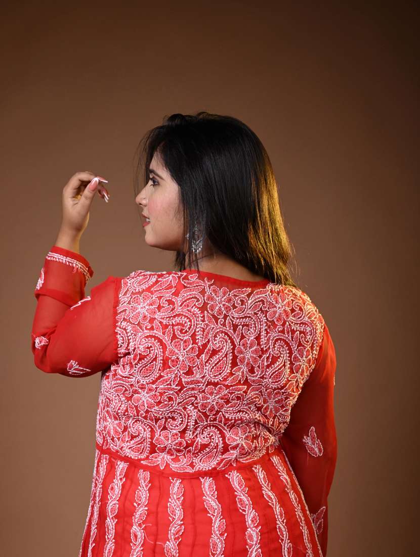 women solid with work long sleeve kurta pant with dupatta set - 22268929 -  Standard Image - 5