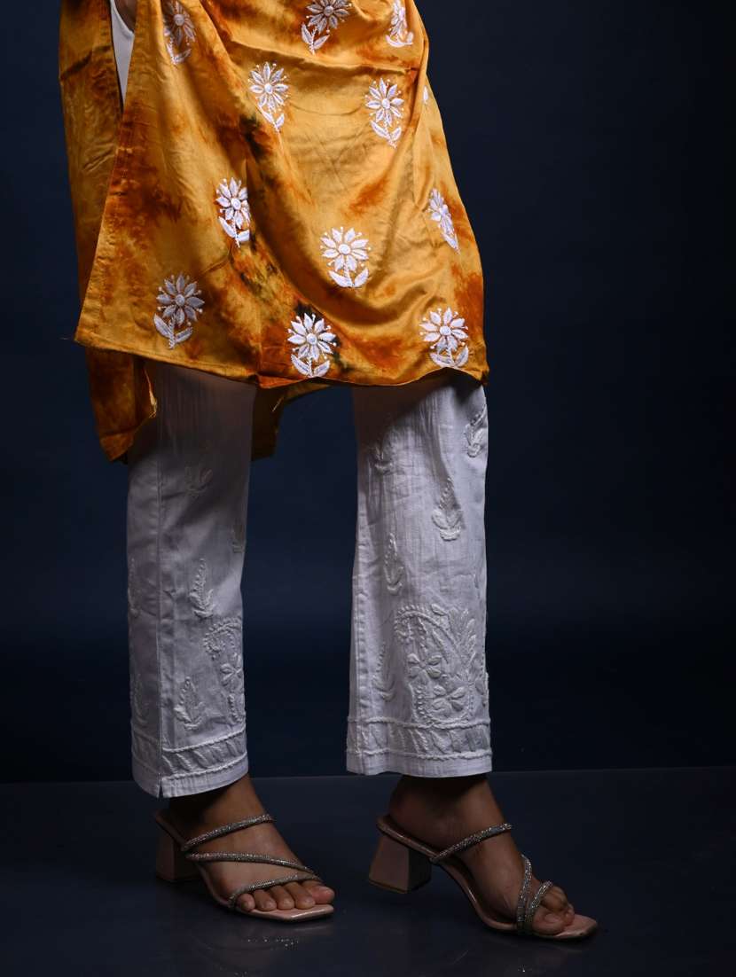 women chikankari long sleeve kurta pant with dupatta set - 22268962 -  Standard Image - 3