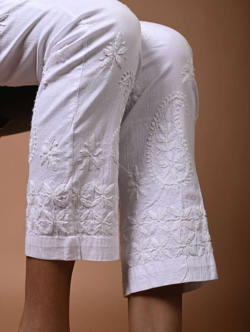 women solid with work long sleeve kurta pant with dupatta set - 22268986 -  Standard Image - 5