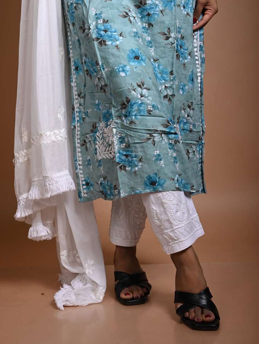 women floral long sleeve kurta pant with dupatta set - 22268995 -  Standard Image - 3