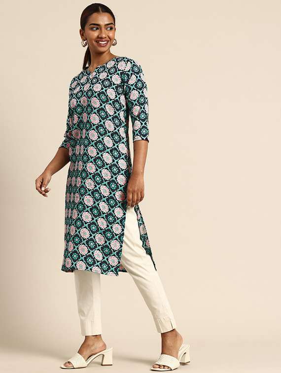 women pack of 5 printed straight kurta - 22269605 -  Standard Image - 3