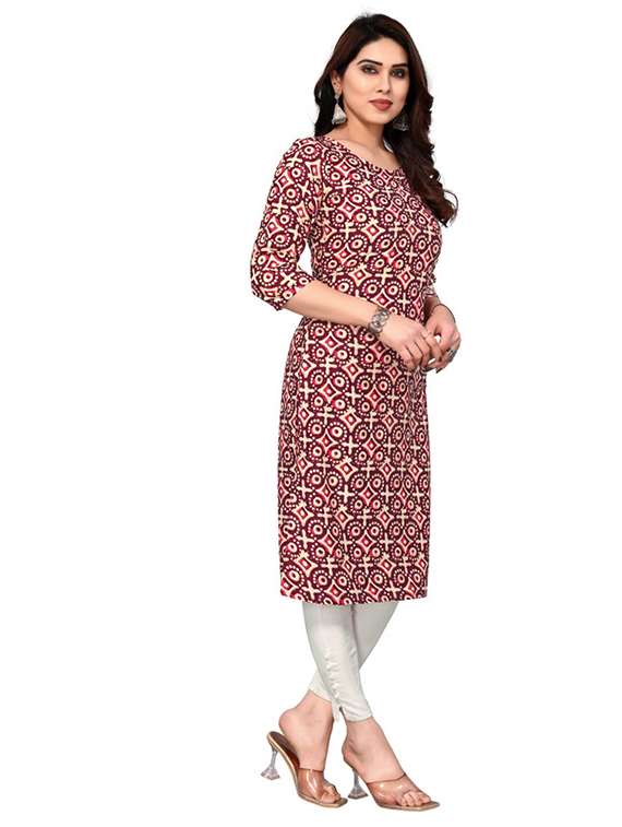 women pack of 5 printed straight kurta - 22269733 -  Standard Image - 3