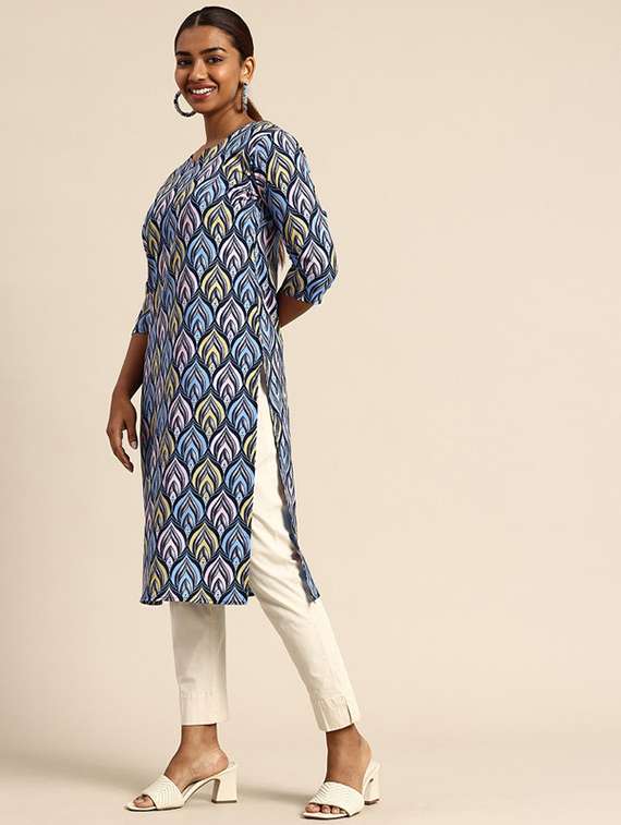 women pack of 3 printed straight kurta - 22270135 -  Standard Image - 3