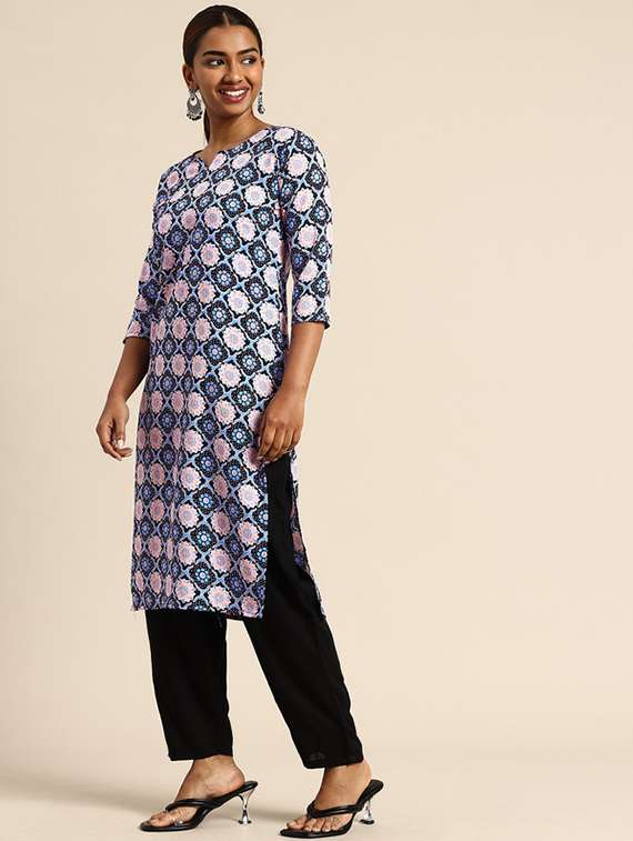 women pack of 3 printed straight kurta - 22270170 -  Standard Image - 3