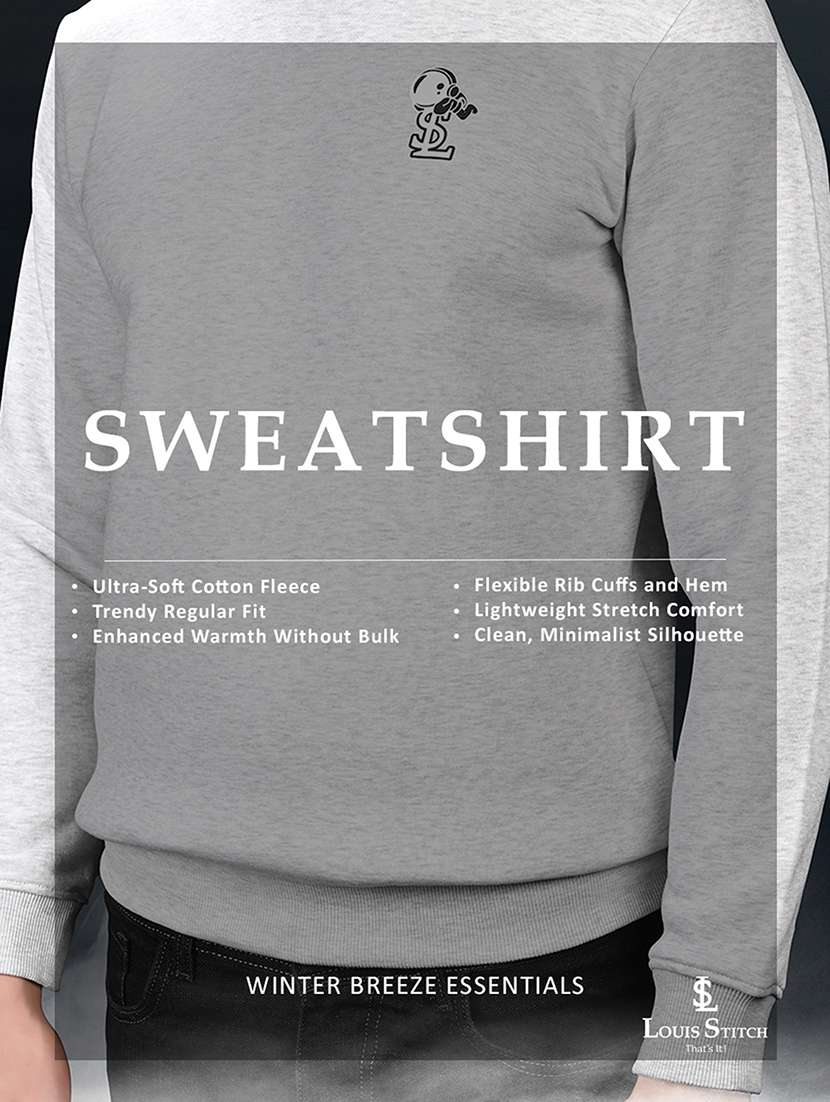men solid long sleeve sweatshirt - 22270425 -  Standard Image - 3