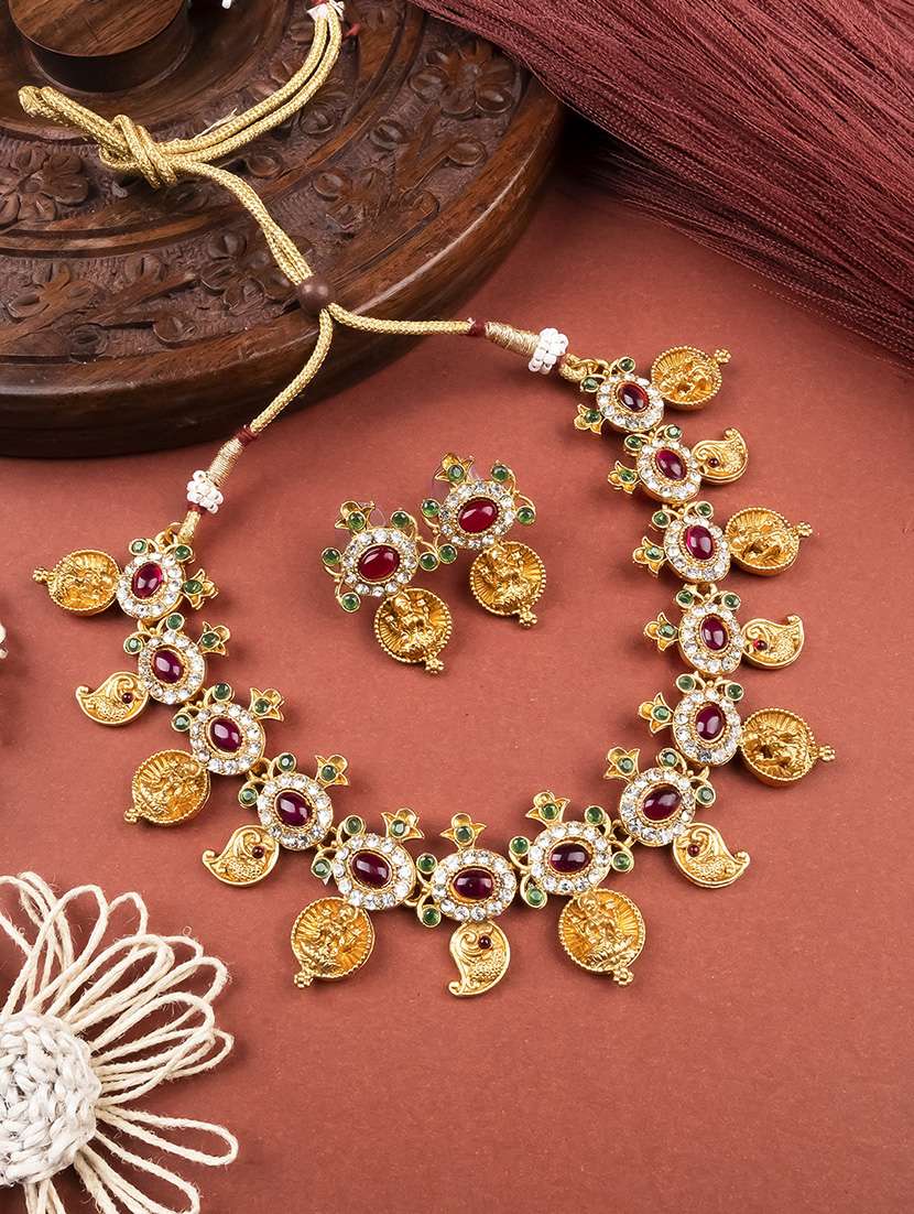 women gold plated necklace set