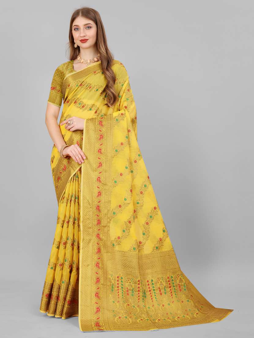 women self design banarasi saree with blouse