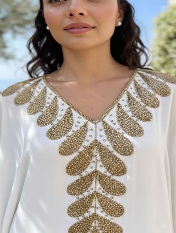 women embroidered kimono sleeve kaftan kurta - 22270678 -  Standard Image - 3