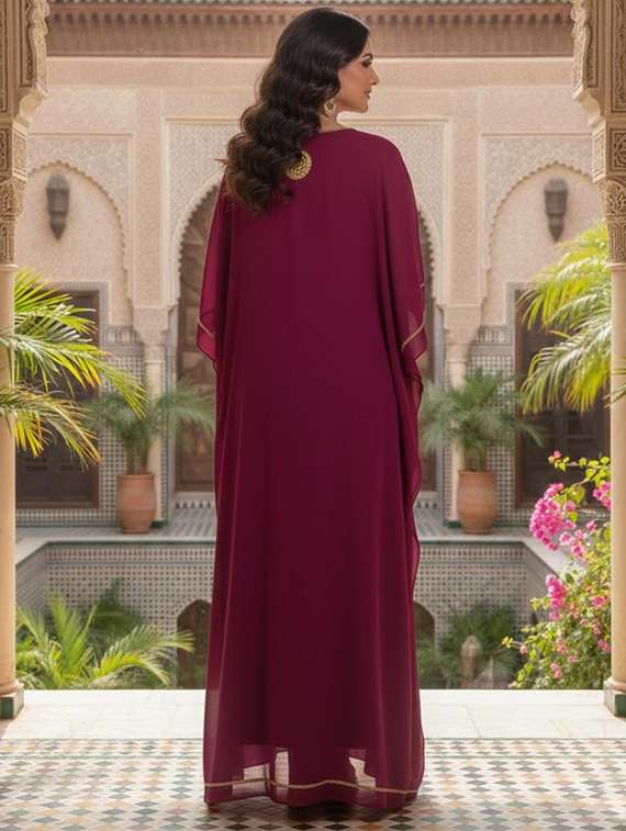 women embroidered kimono sleeve kaftan dress - 22270682 -  Standard Image - 3