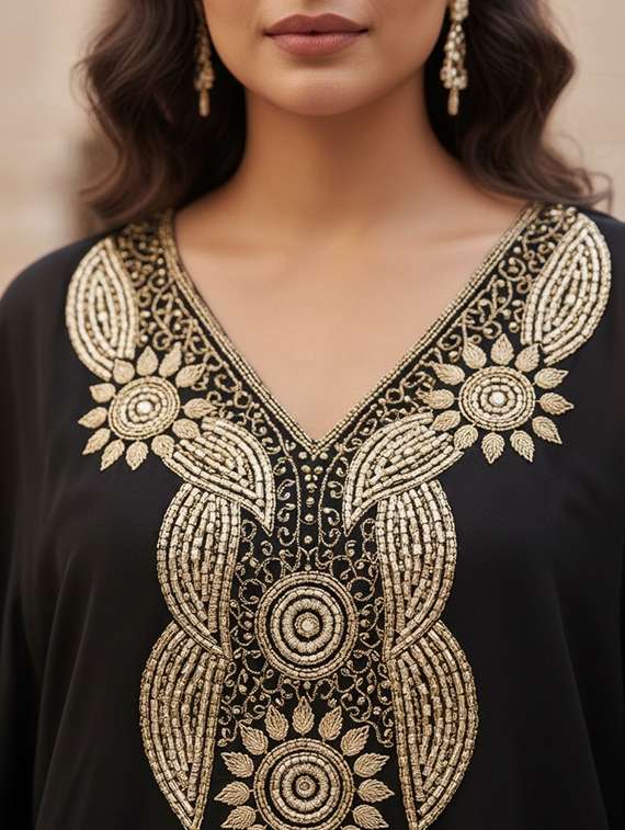 women embroidered kimono sleeve kaftan kurta - 22270689 -  Standard Image - 3