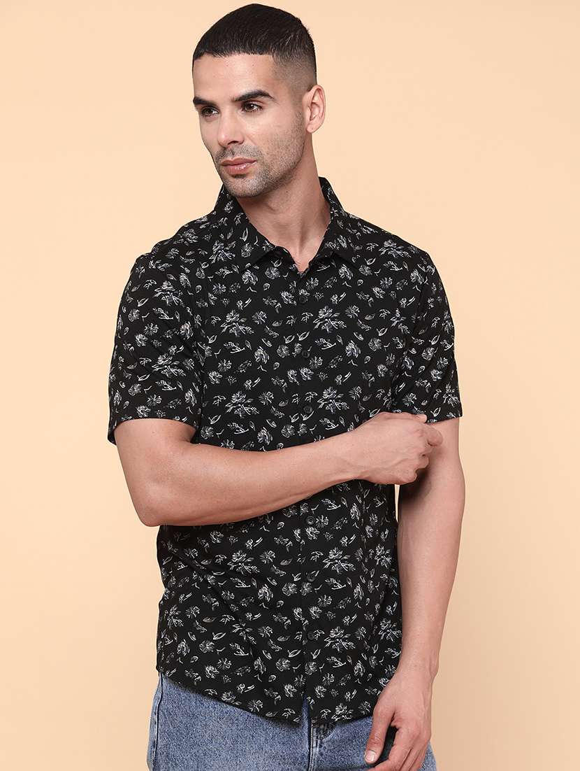 men black cotton casual shirt