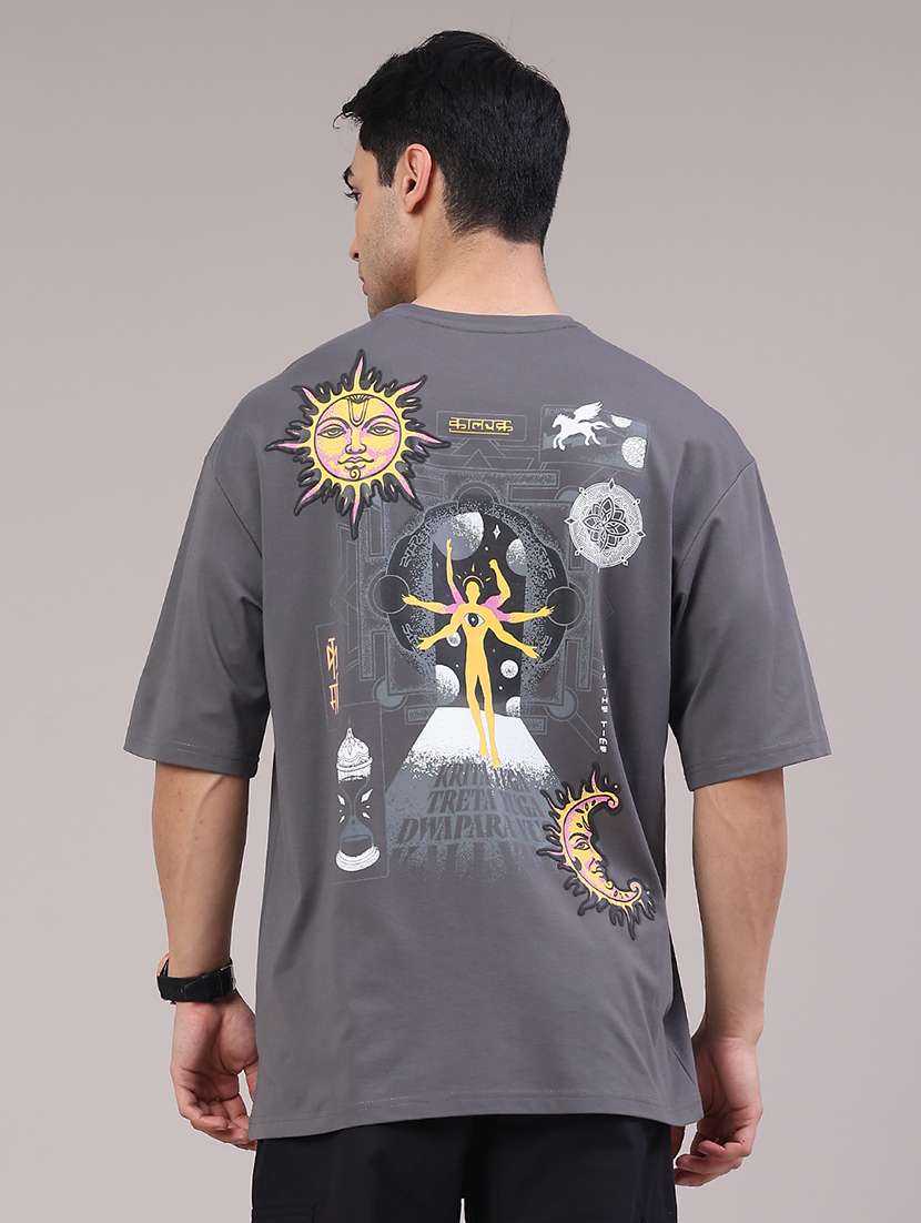 men printed short sleeve oversized t-shirt