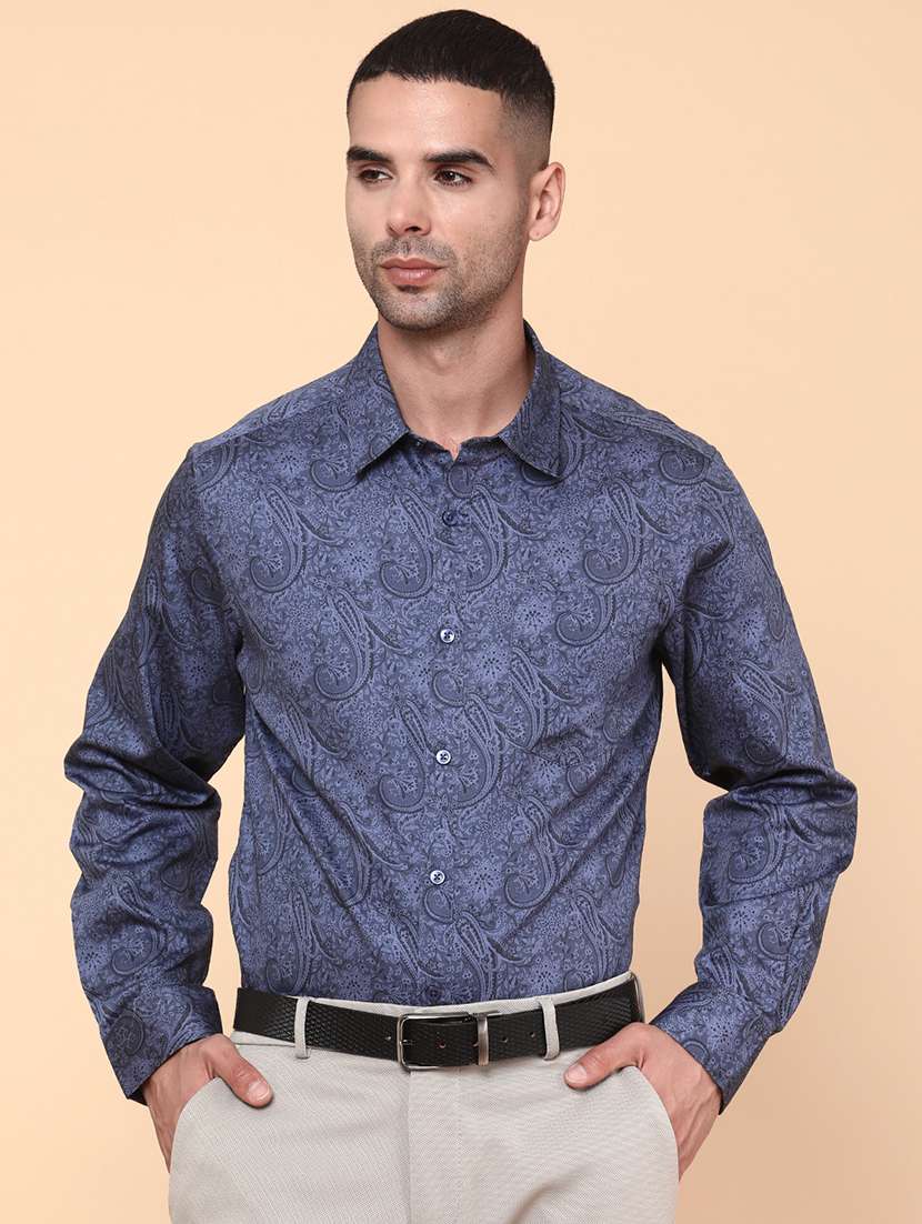 men purple cotton casual shirt