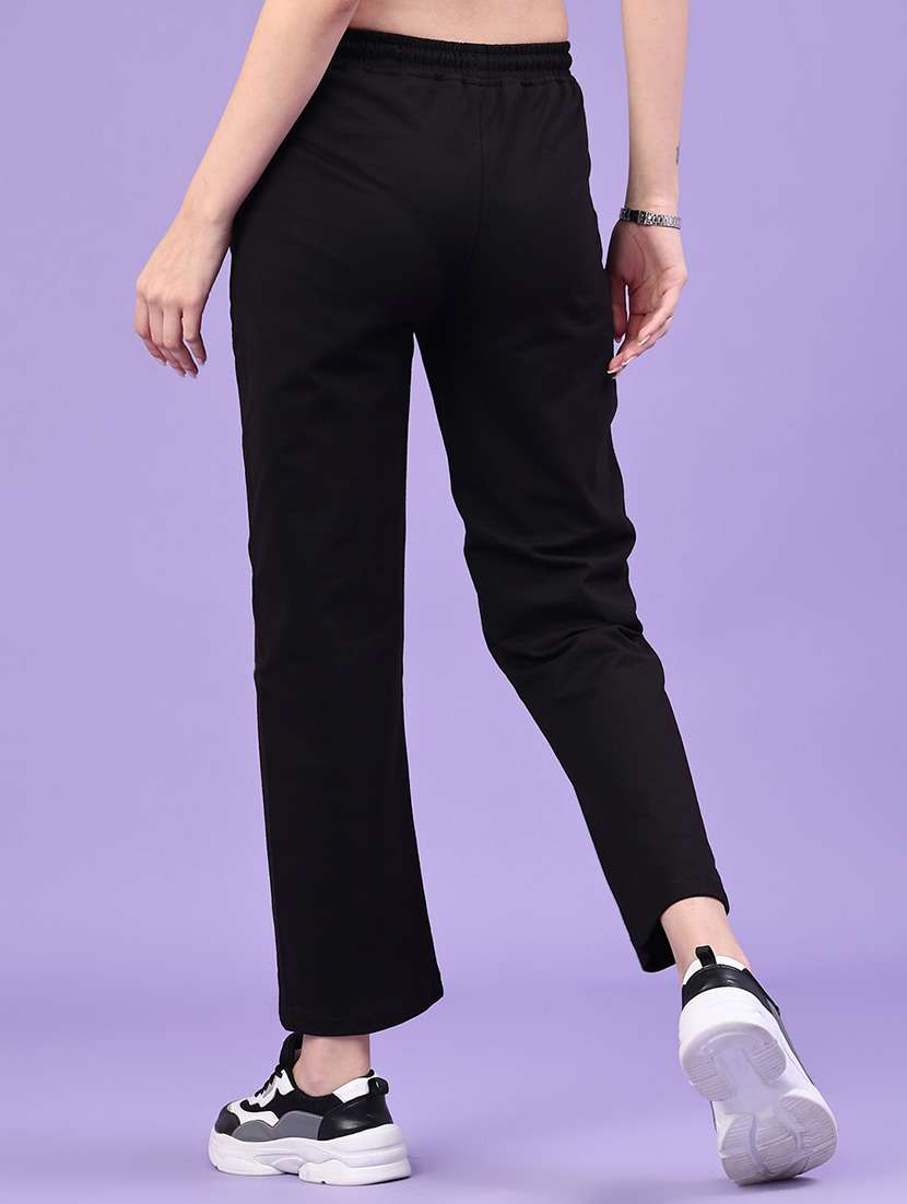 women solid mid rise track pant - 22271230 -  Standard Image - 3