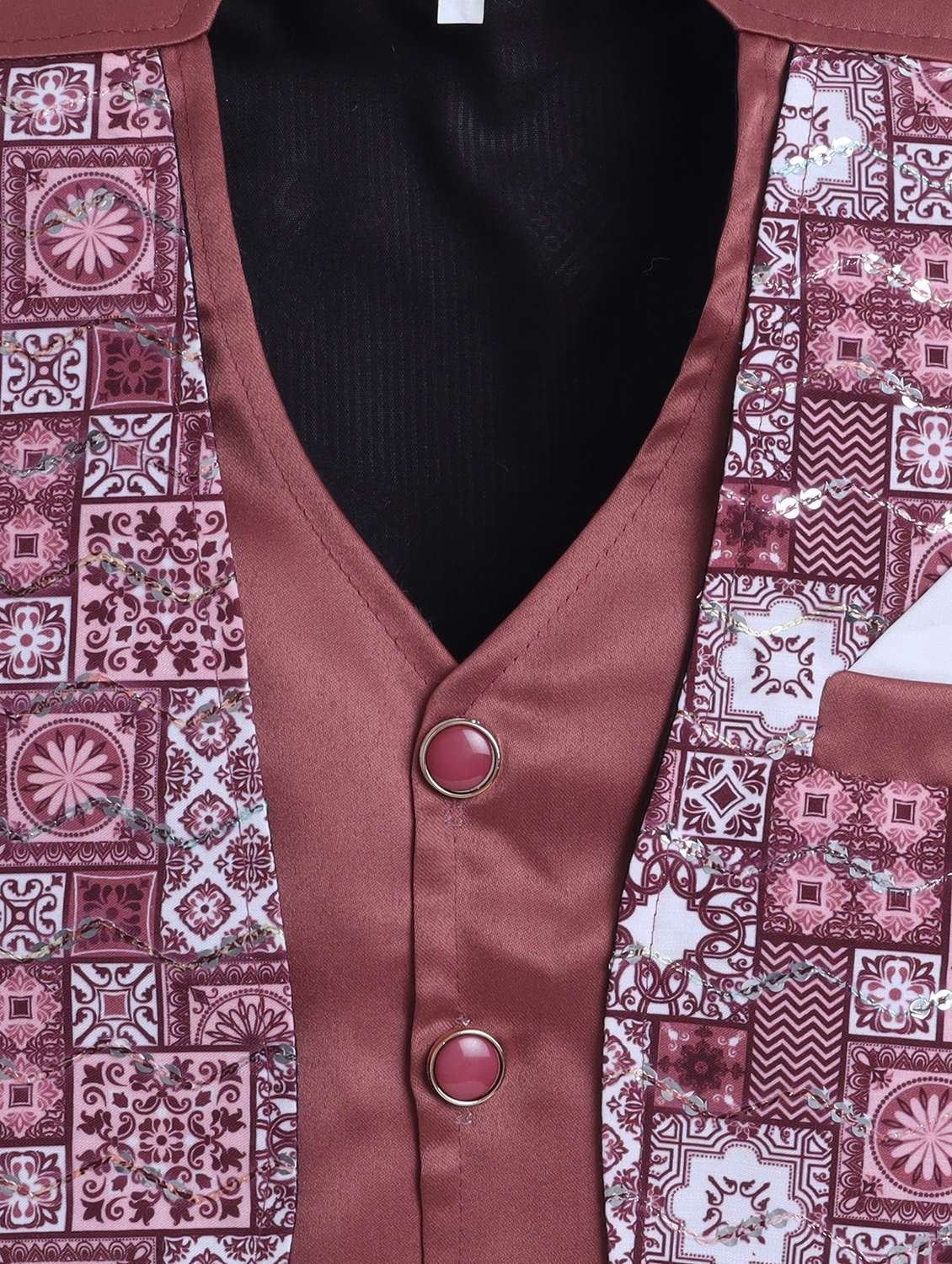 boys printed waistcoat and trouser with shirt set - 22271310 -  Standard Image - 5