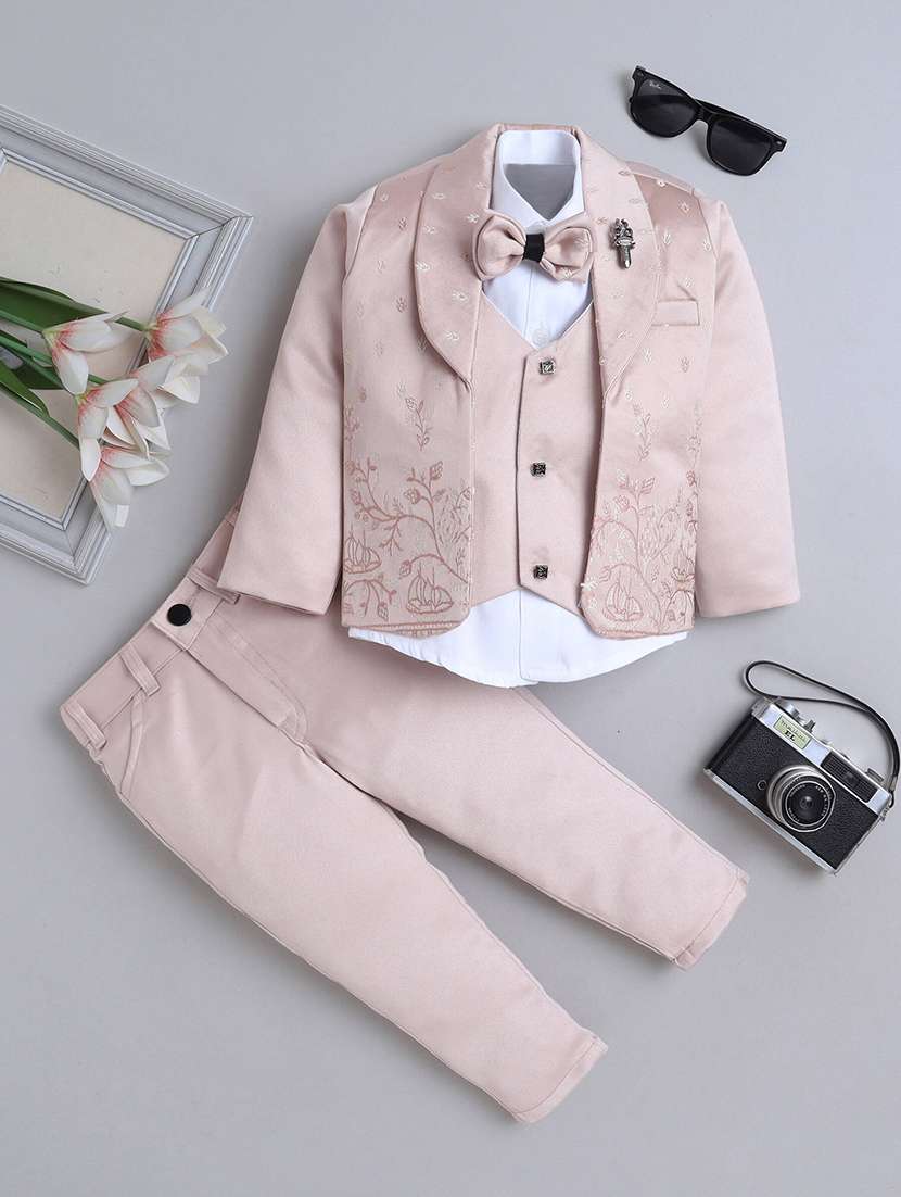 boys embroidered blazer and trouser set