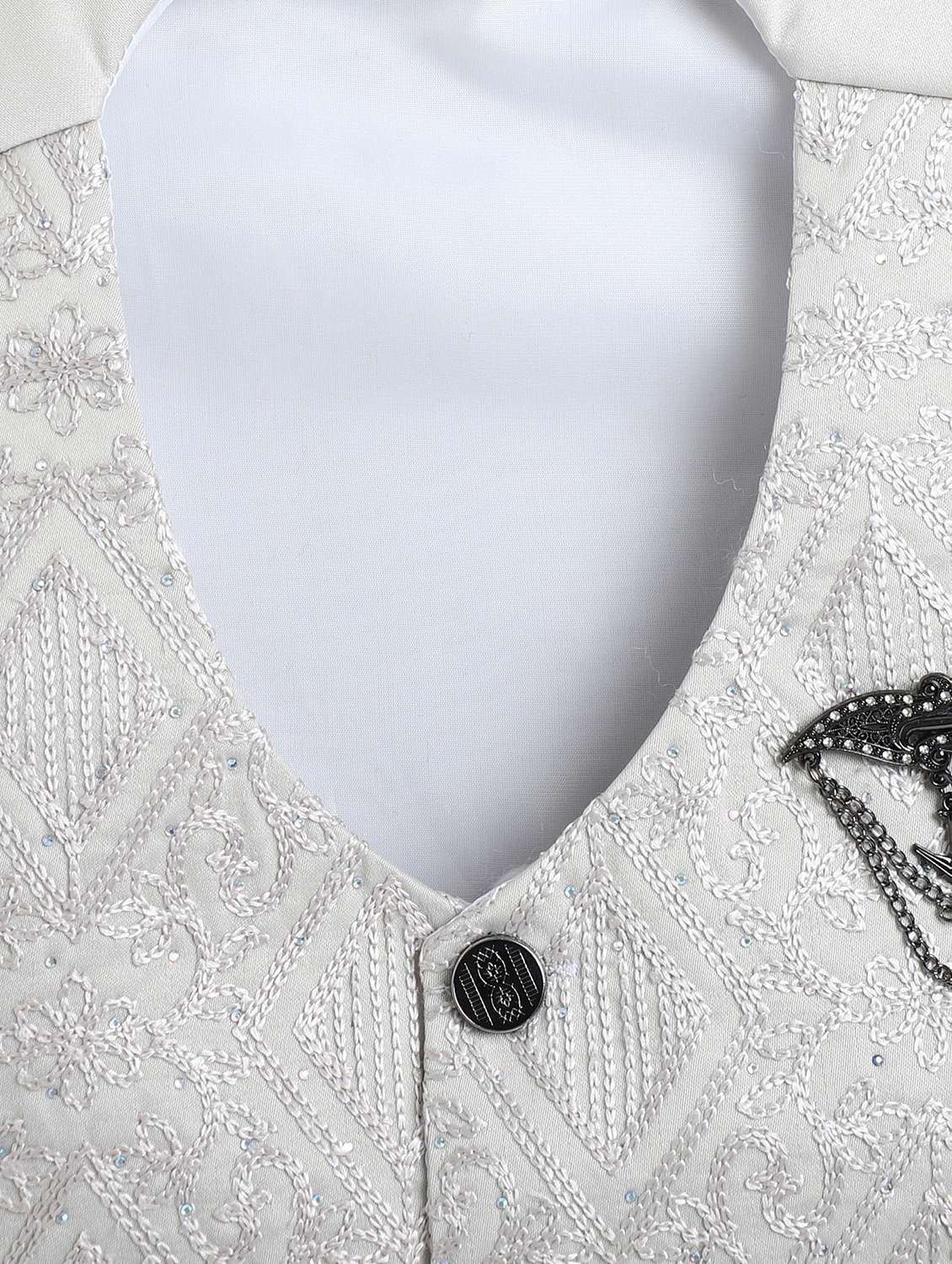 boys printed waistcoat and trouser with shirt set - 22271317 -  Standard Image - 5