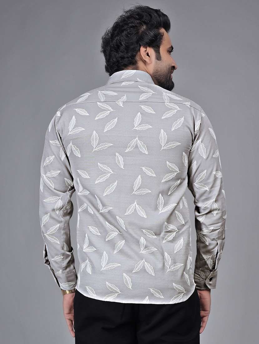 men printed collared long sleeve shirt - 22271358 -  Standard Image - 3